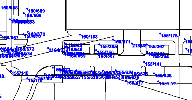 Parcela st. 155/366 v KÚ Stodůlky, Katastrální mapa