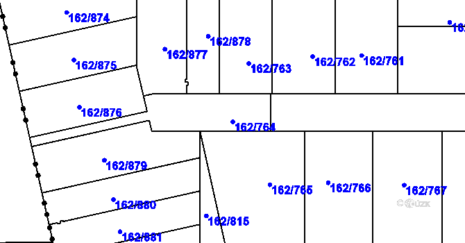 Parcela st. 162/764 v KÚ Stodůlky, Katastrální mapa