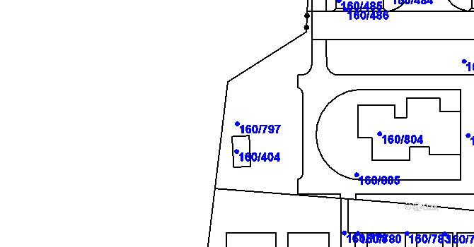 Parcela st. 160/797 v KÚ Stodůlky, Katastrální mapa