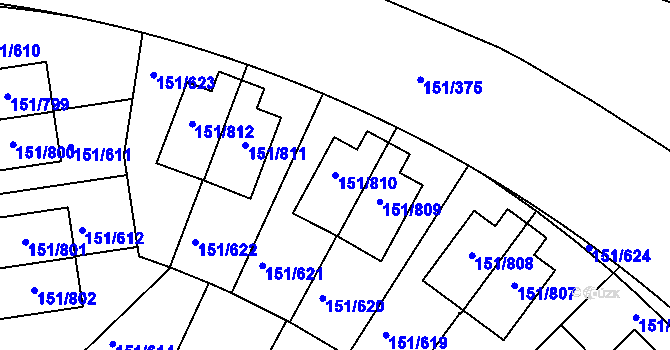Parcela st. 151/810 v KÚ Stodůlky, Katastrální mapa