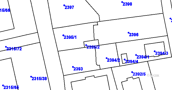 Parcela st. 2395/2 v KÚ Stodůlky, Katastrální mapa