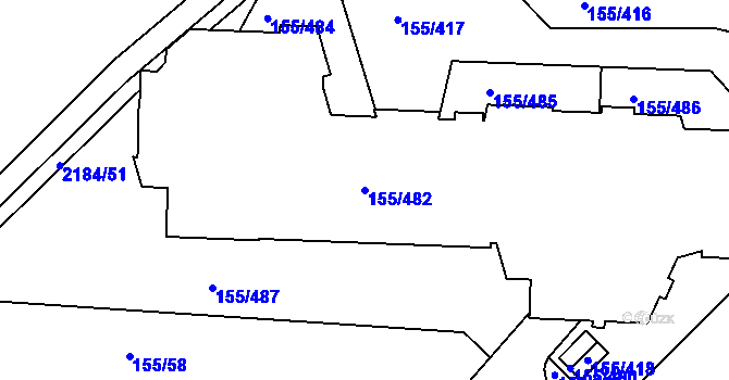 Parcela st. 155/482 v KÚ Stodůlky, Katastrální mapa