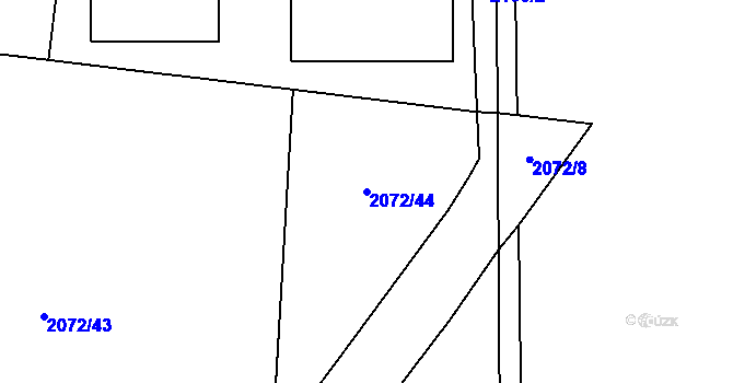 Parcela st. 2072/44 v KÚ Stodůlky, Katastrální mapa