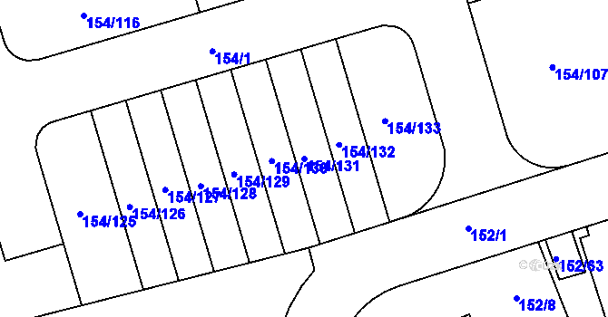Parcela st. 154/131 v KÚ Stodůlky, Katastrální mapa