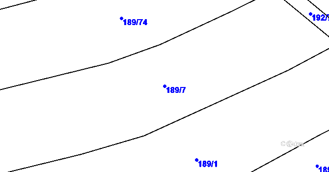 Parcela st. 189/7 v KÚ Honice, Katastrální mapa