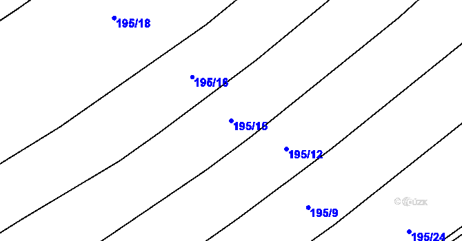 Parcela st. 195/15 v KÚ Honice, Katastrální mapa