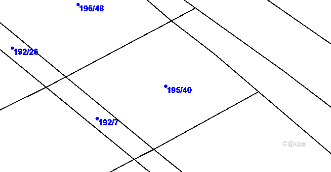 Parcela st. 195/40 v KÚ Honice, Katastrální mapa