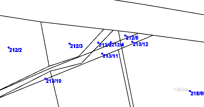 Parcela st. 213/11 v KÚ Honice, Katastrální mapa