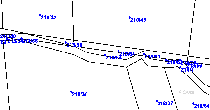 Parcela st. 218/54 v KÚ Honice, Katastrální mapa