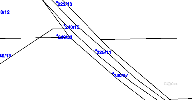 Parcela st. 225/11 v KÚ Honice, Katastrální mapa