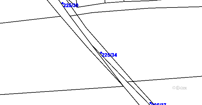 Parcela st. 225/34 v KÚ Honice, Katastrální mapa