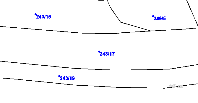 Parcela st. 243/17 v KÚ Honice, Katastrální mapa