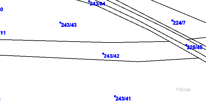 Parcela st. 243/42 v KÚ Honice, Katastrální mapa