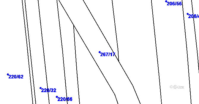 Parcela st. 267/17 v KÚ Honice, Katastrální mapa