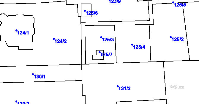 Parcela st. 125/7 v KÚ Honice, Katastrální mapa