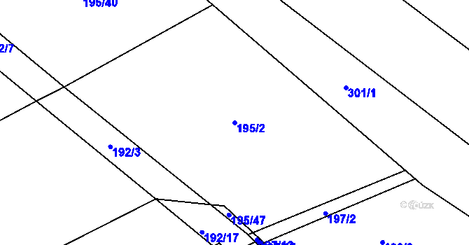 Parcela st. 195/2 v KÚ Honice, Katastrální mapa
