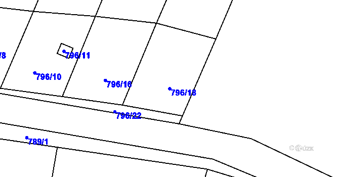 Parcela st. 796/18 v KÚ Stochov, Katastrální mapa