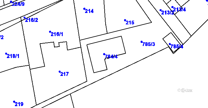 Parcela st. 784/4 v KÚ Stochov, Katastrální mapa