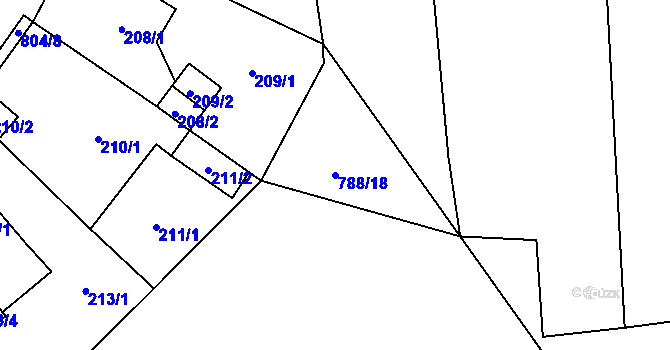 Parcela st. 788/18 v KÚ Stochov, Katastrální mapa