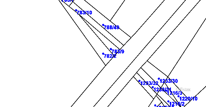 Parcela st. 782/2 v KÚ Stochov, Katastrální mapa