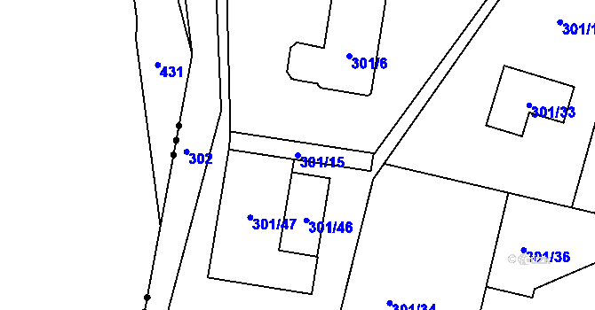 Parcela st. 301/15 v KÚ Stochov, Katastrální mapa