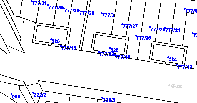 Parcela st. 777/32 v KÚ Stochov, Katastrální mapa