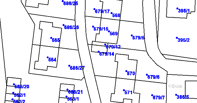 Parcela st. 679/14 v KÚ Stochov, Katastrální mapa