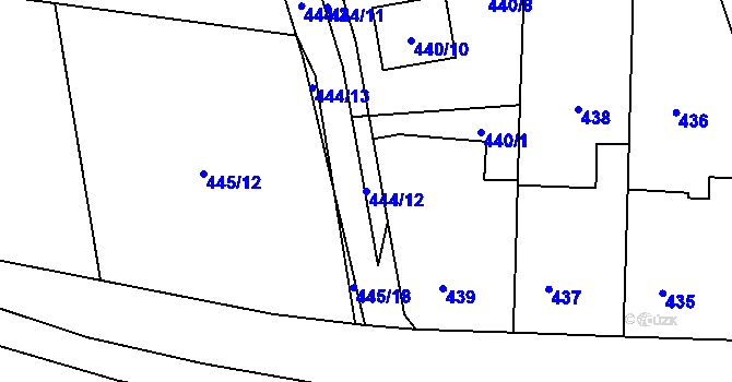 Parcela st. 444/12 v KÚ Stochov, Katastrální mapa