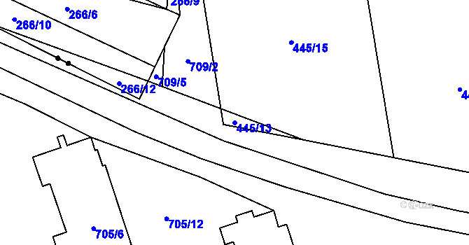 Parcela st. 445/13 v KÚ Stochov, Katastrální mapa