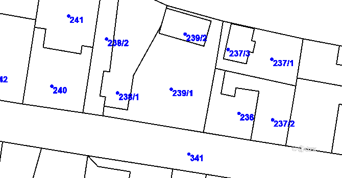 Parcela st. 239/1 v KÚ Stochov, Katastrální mapa