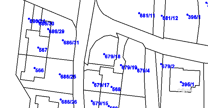 Parcela st. 679/18 v KÚ Stochov, Katastrální mapa
