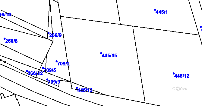 Parcela st. 445/15 v KÚ Stochov, Katastrální mapa