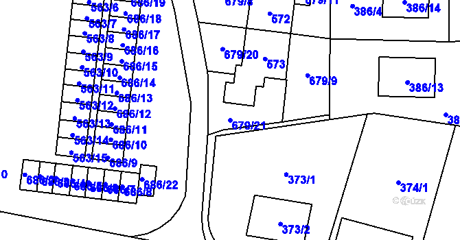 Parcela st. 679/21 v KÚ Stochov, Katastrální mapa