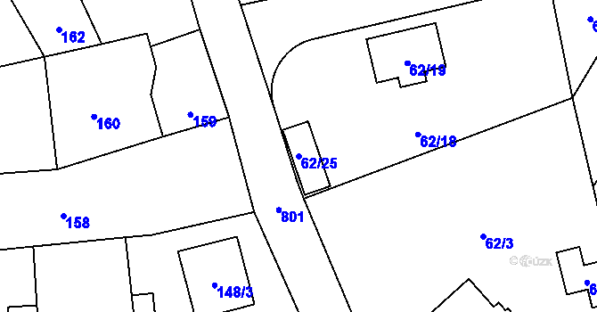 Parcela st. 62/25 v KÚ Stochov, Katastrální mapa