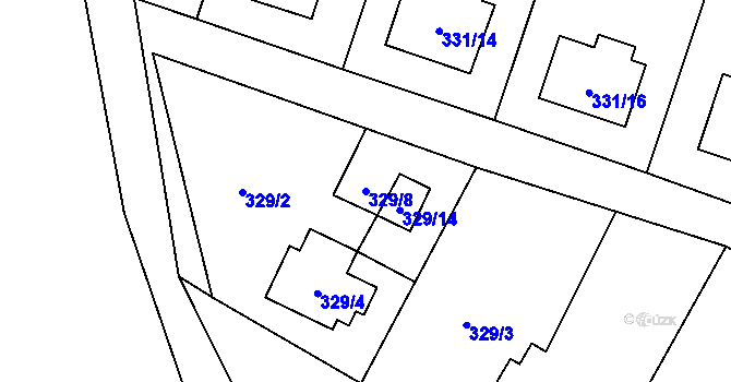 Parcela st. 329/8 v KÚ Stochov, Katastrální mapa