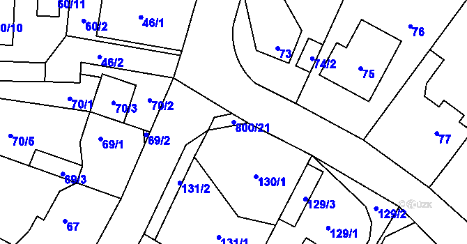 Parcela st. 800/21 v KÚ Stochov, Katastrální mapa