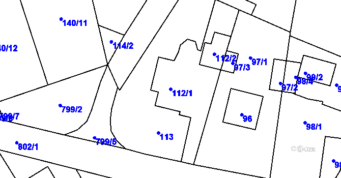 Parcela st. 112/1 v KÚ Stochov, Katastrální mapa