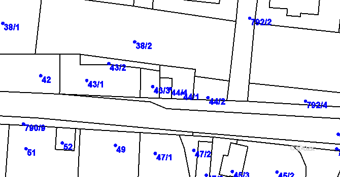 Parcela st. 44/4 v KÚ Stochov, Katastrální mapa