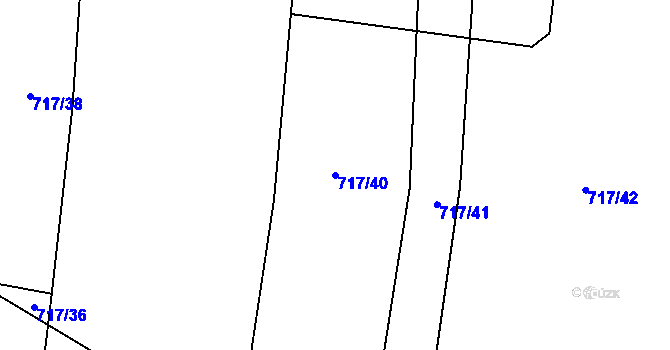 Parcela st. 717/40 v KÚ Stochov, Katastrální mapa