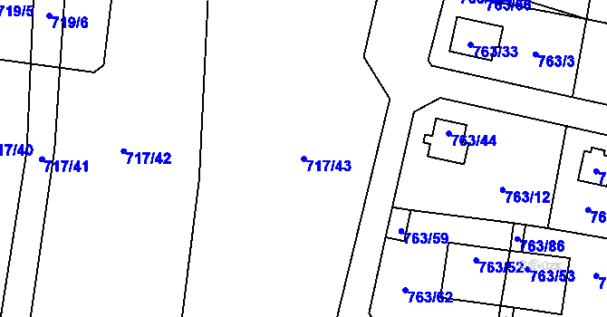 Parcela st. 717/43 v KÚ Stochov, Katastrální mapa