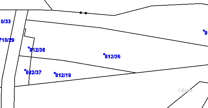 Parcela st. 812/26 v KÚ Stochov, Katastrální mapa