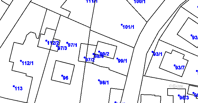 Parcela st. 99/2 v KÚ Stochov, Katastrální mapa