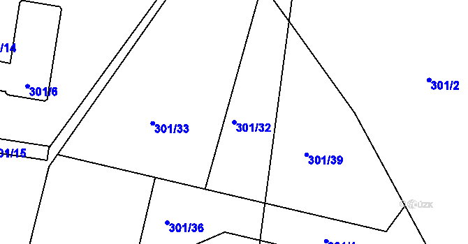 Parcela st. 301/32 v KÚ Stochov, Katastrální mapa