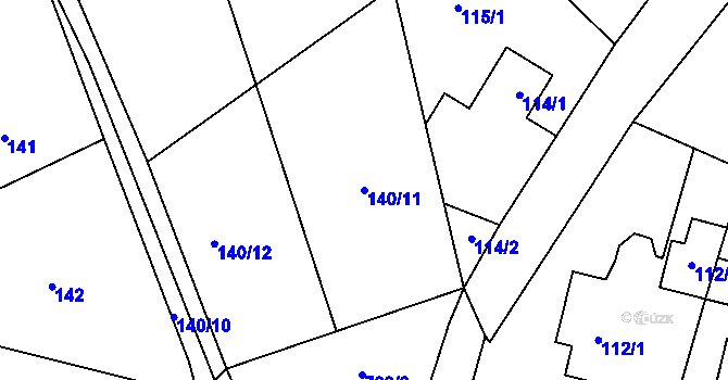 Parcela st. 140/11 v KÚ Stochov, Katastrální mapa