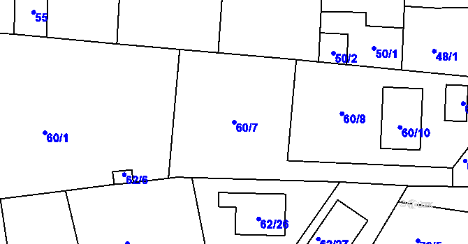 Parcela st. 60/7 v KÚ Stochov, Katastrální mapa