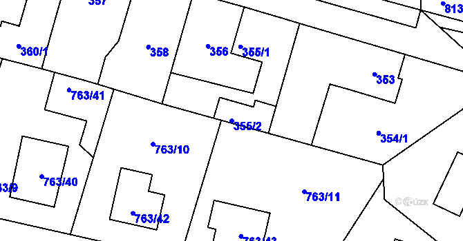Parcela st. 355/2 v KÚ Stochov, Katastrální mapa