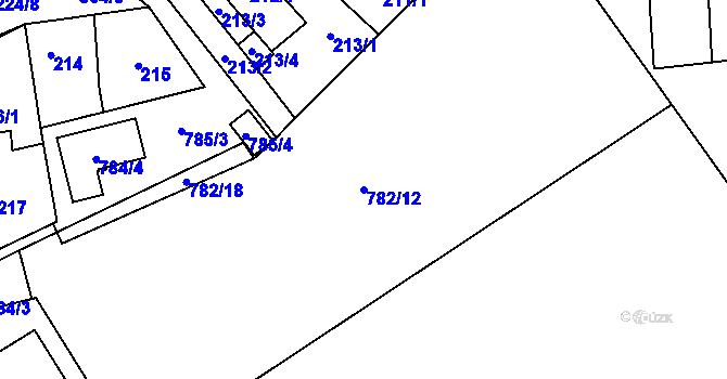 Parcela st. 782/12 v KÚ Stochov, Katastrální mapa