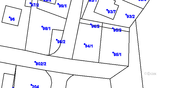 Parcela st. 94/1 v KÚ Stochov, Katastrální mapa