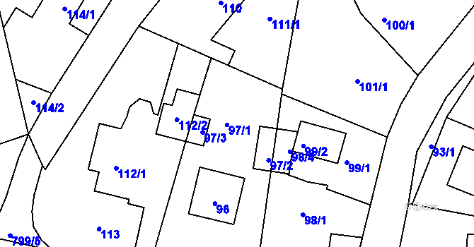 Parcela st. 97 v KÚ Stochov, Katastrální mapa