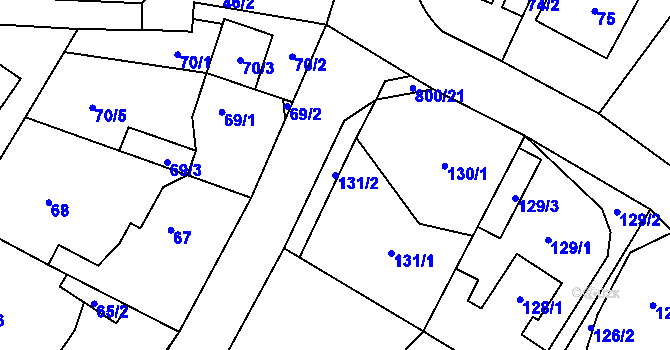 Parcela st. 131/2 v KÚ Stochov, Katastrální mapa